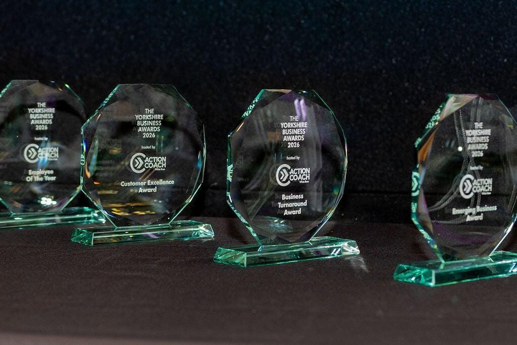 Yorkshire Business Awards 2026 - Trophies on a table