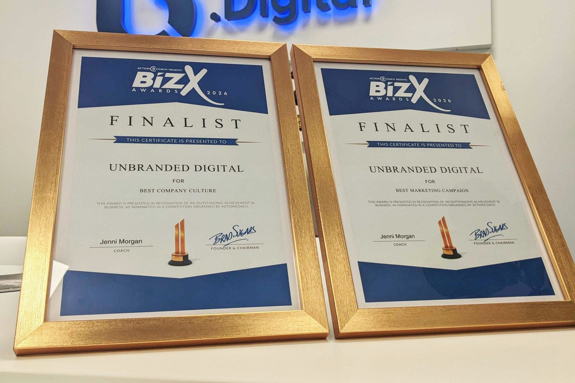Unbranded Digital - Finalists at BizX 2026 Awards